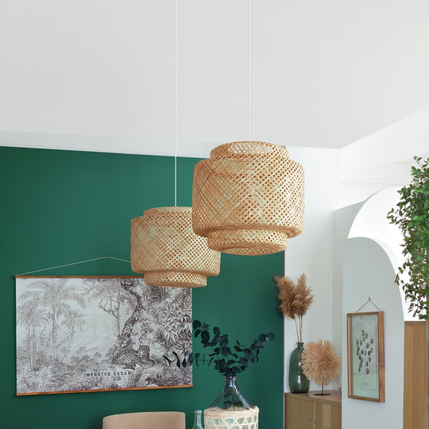 Atmosphera - Hängeleuchte LIBY 1xE27/40W/230V Bambus