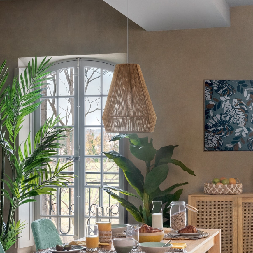 Atmosphera - Hängeleuchte PALM 1xE27/40W/230V Jute