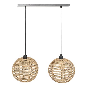 Atmosphera - Hängeleuchte RANA 2xE27/40W/230V Rattan