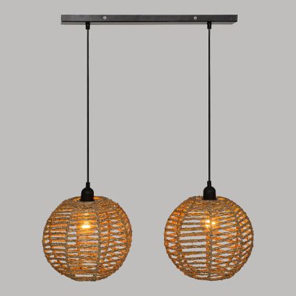 Atmosphera - Hängeleuchte RANA 2xE27/40W/230V Rattan