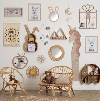 Atmosphera - Kinder-Wandspiegel RABBIT 37x24 cm Bambus