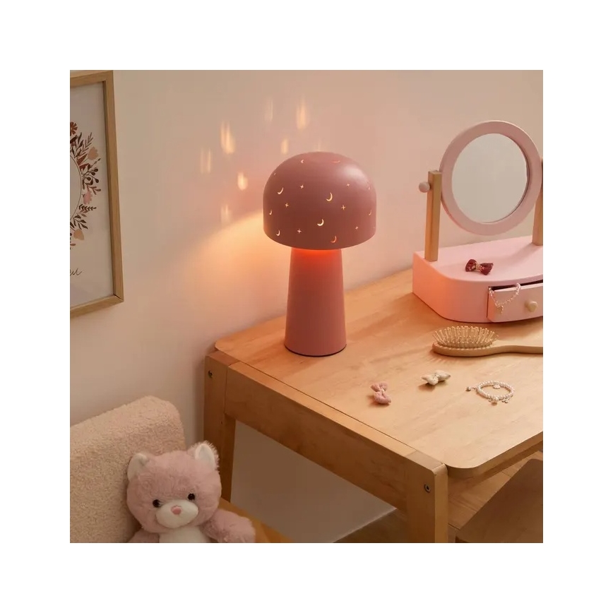Atmosphera - Kindertischleuchte STARRY MUSHROOM 1xE14/25W/230V rosa