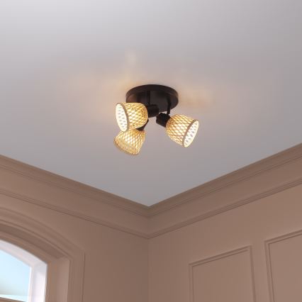 Atmosphera - Spotleuchte LIO 3xE14/25W/230V Bambus