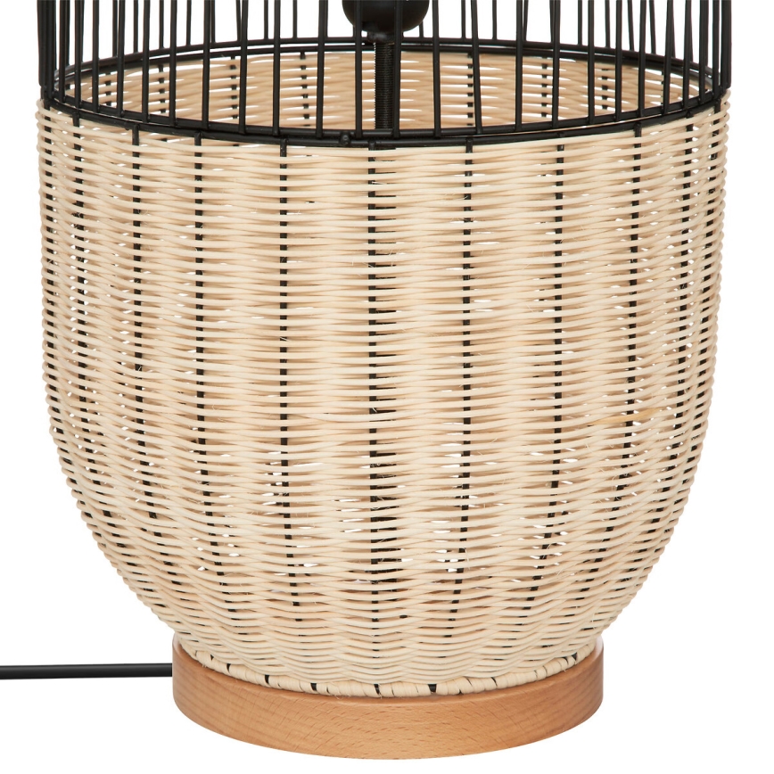 Atmosphera - Stehleuchte ANEA 1xE27/40W/230V Rattan/Buche