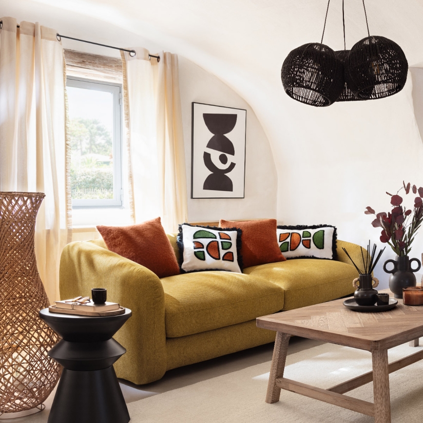 Atmosphera - Stehleuchte ELOISE 1xE27/40W/230V Rattan