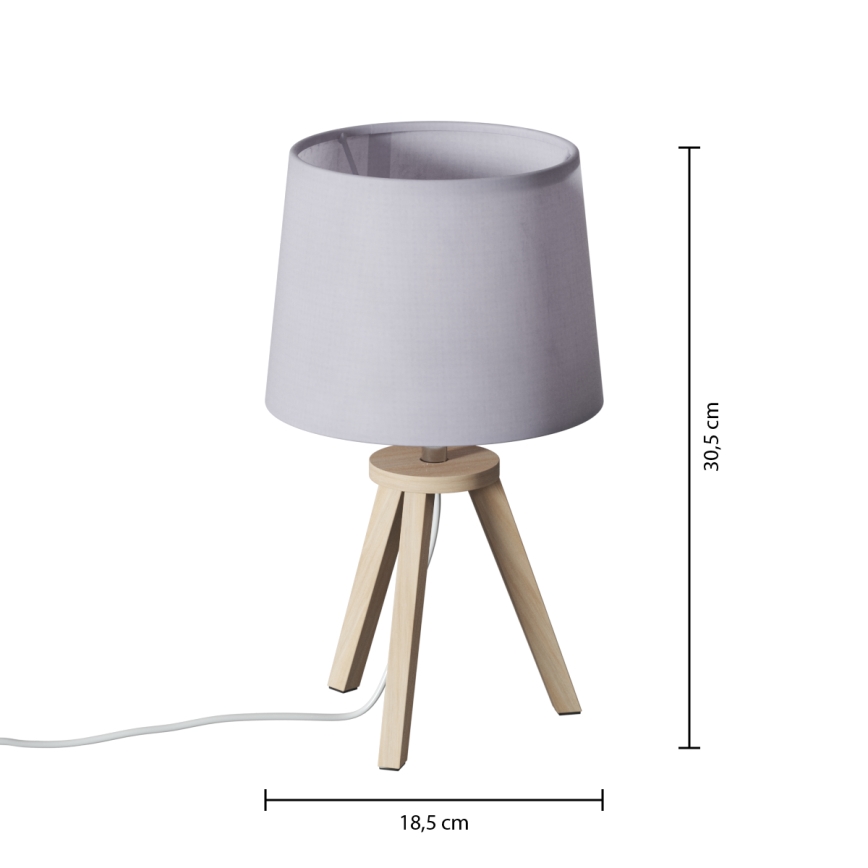 Atmosphera - Tischlampe TRIPOD 1xE14/40W/230V Kiefer/Grau