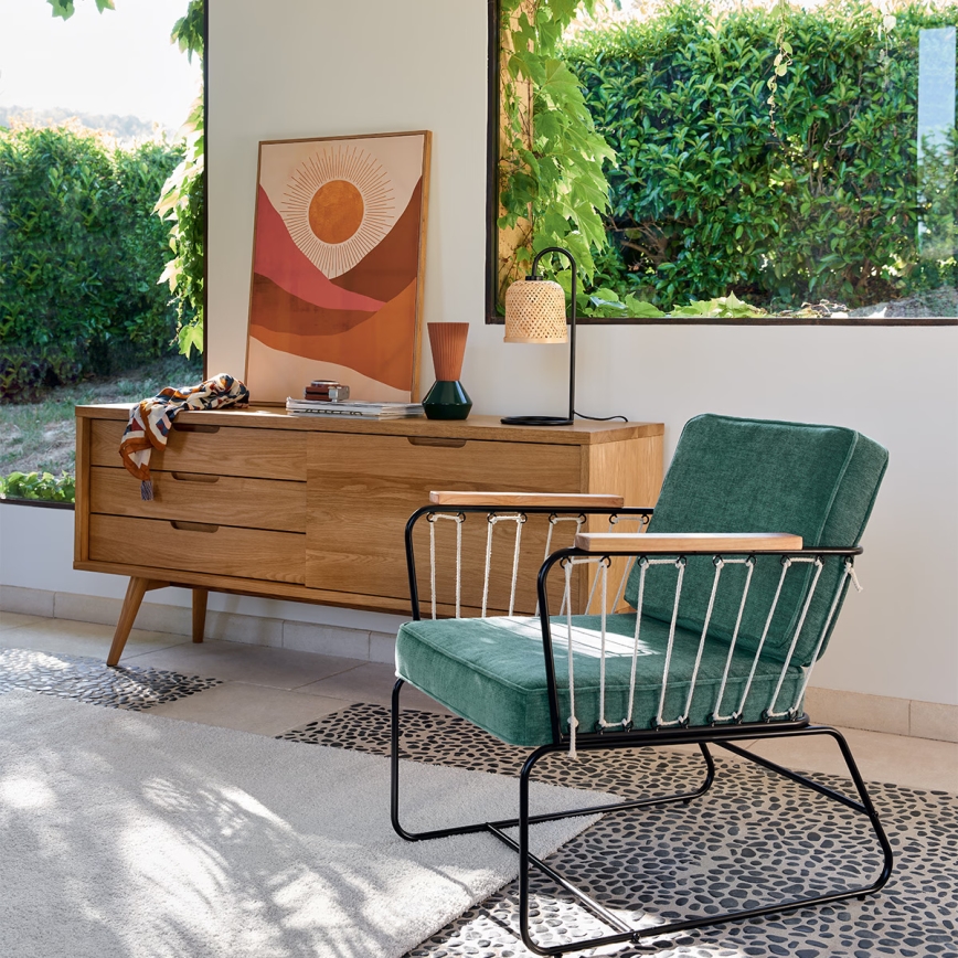 Atmosphera - Tischleuchte ALI 1xE27/25W/230V Bambus