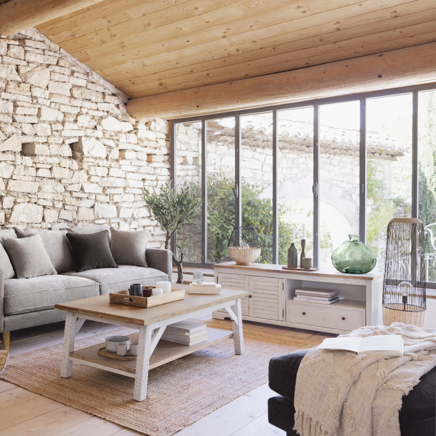 Atmosphera - Tischleuchte ANEA 1xE27/40W/230V Rattan