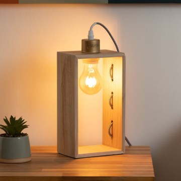 Atmosphera - Tischleuchte IWATA 1xE27/25W/230V Paulownia
