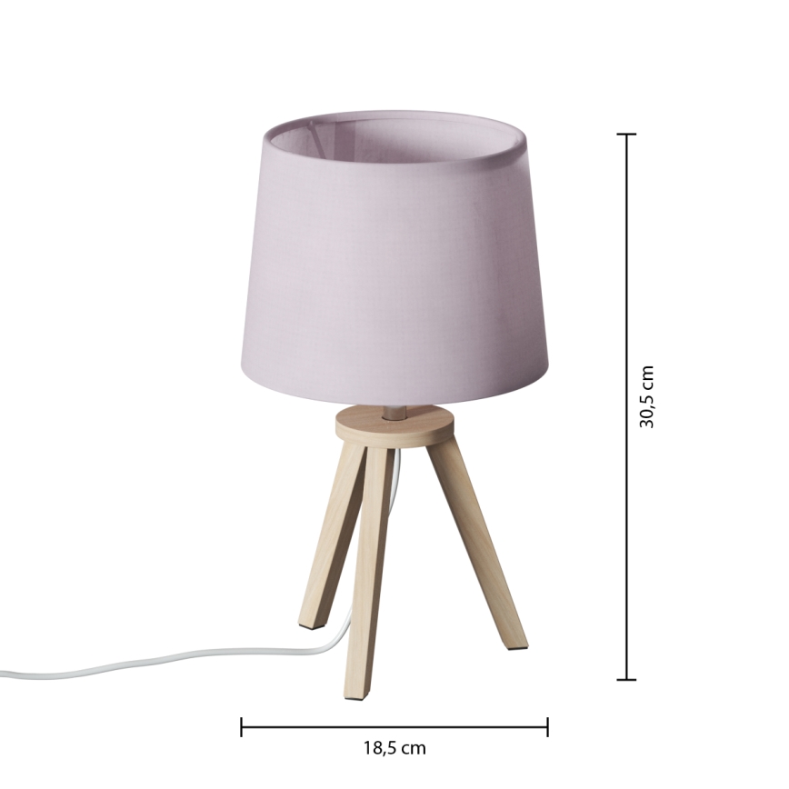 Atmosphera - Tischleuchte TRIPOD 1xE14/40W/230V Kiefer/rosa