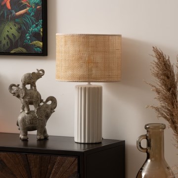 Atmosphera - Tischleuchte TYLIA 1xE14/60W/230V Rattan
