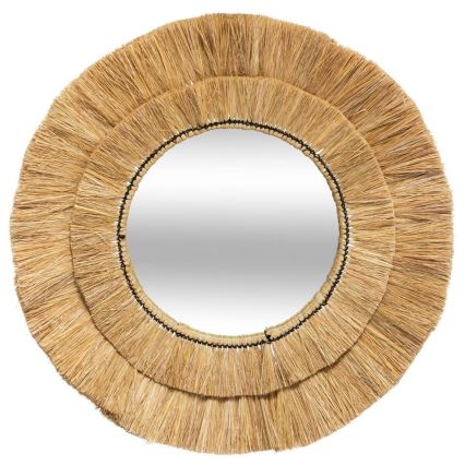 Atmosphera - Wandspiegel ALBA d 57 cm Raffiabast