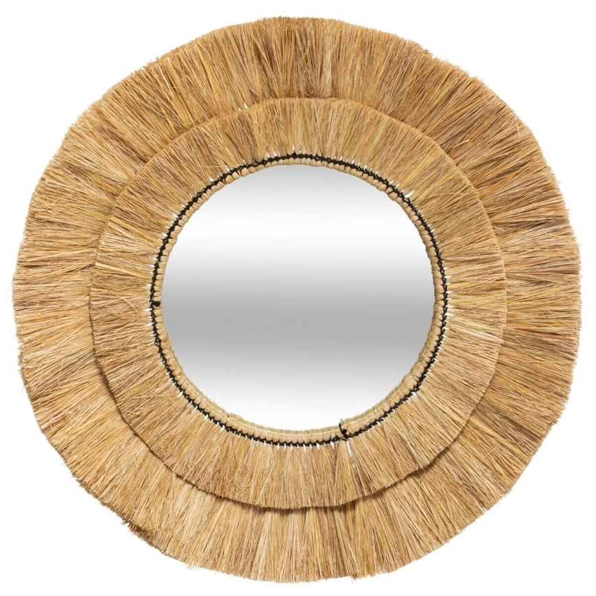 Atmosphera - Wandspiegel ALBA d 57 cm Raffiabast