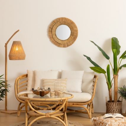 Atmosphera - Wandspiegel ALBA d 57 cm Raffiabast