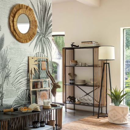 Atmosphera - Wandspiegel ALBA Ø 57 cm Raphia