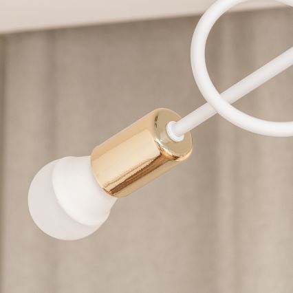 Aufbau-Deckenleuchte OXFORD 3xE27/15W/230V gold/weiß