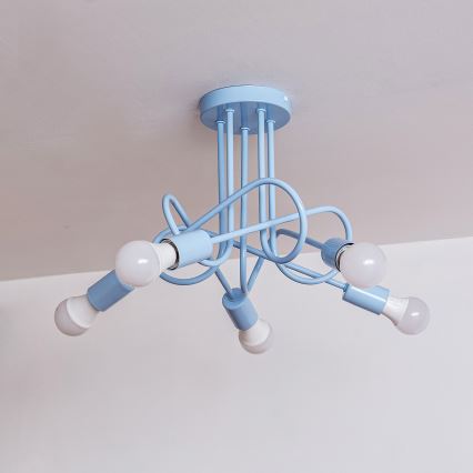 Aufbau-Deckenleuchte OXFORD 5xE27/15W/230V blau