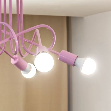 Aufbau-Deckenleuchte OXFORD 5xE27/15W/230V rosa