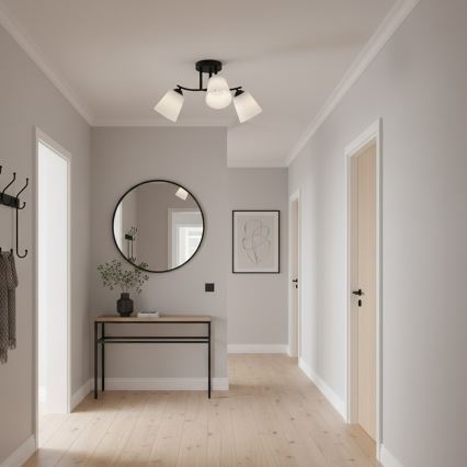 Aufbau-Deckenleuchte PAFOS 3xE27/15W/230V schwarz