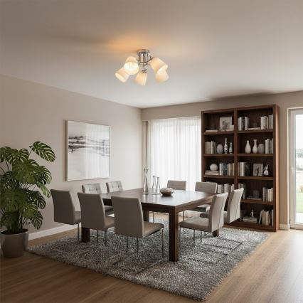 Aufbau-Deckenleuchte PAFOS 5xE27/15W/230V, hochglänzender Chrom