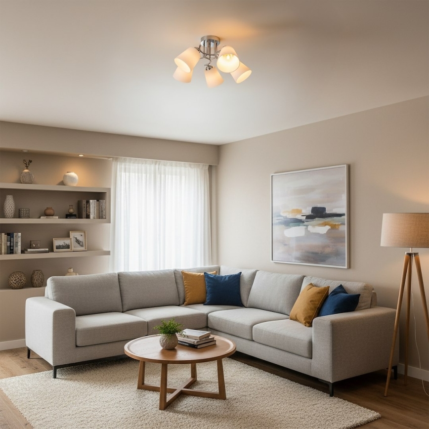 Aufbau-Deckenleuchte PAFOS 5xE27/15W/230V, hochglänzender Chrom