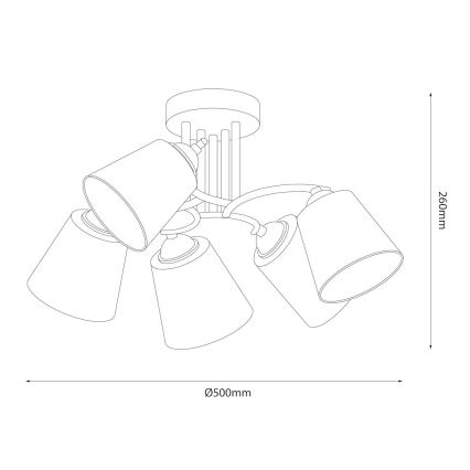 Aufbau-Deckenleuchte PAFOS 5xE27/15W/230V, hochglänzender Chrom