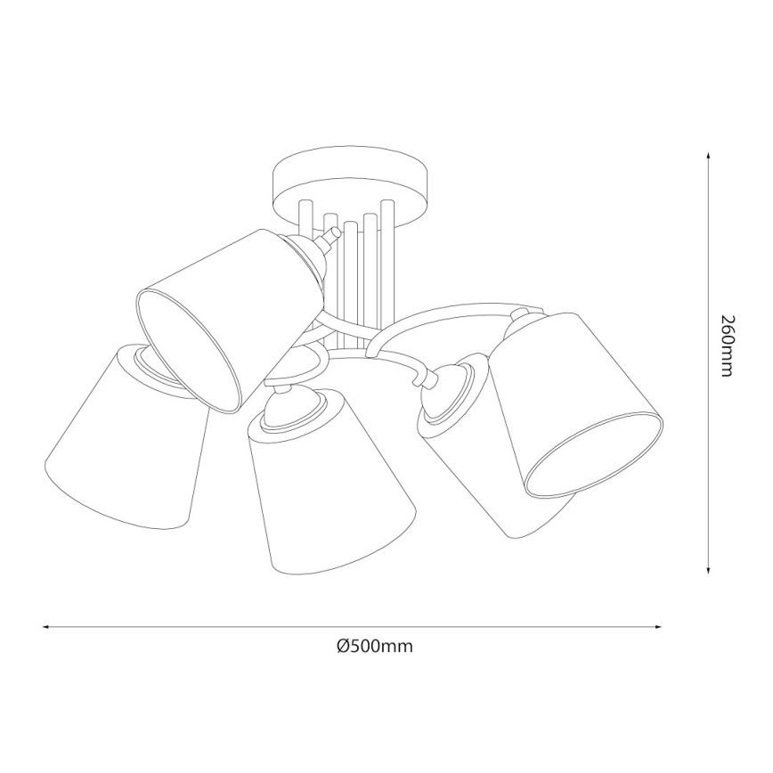 Aufbau-Deckenleuchte PAFOS 5xE27/15W/230V, hochglänzender Chrom