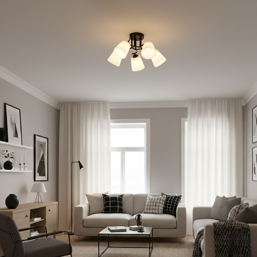 Aufbau-Deckenleuchte PAFOS 5xE27/15W/230V schwarz