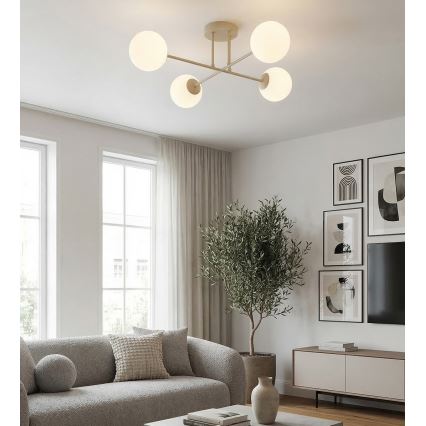 Aufbau-Deckenleuchte ROMA 4xE14/10W/230V beige