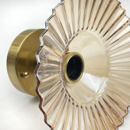 Aufbau-Deckenleuchte TRISH 1x E27/15W/230V, Gold/Rauchbeige