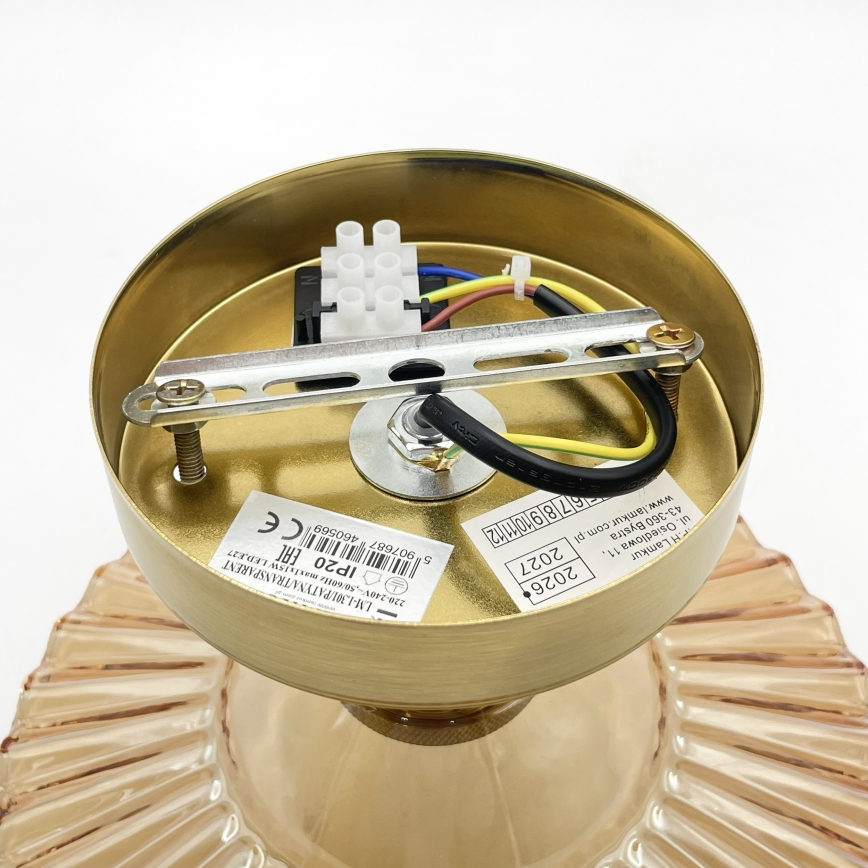 Aufbau-Deckenleuchte TRISH 1x E27/15W/230V, Gold/Rauchbeige