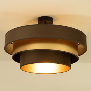 Aufbau-Deckenleuchte WENTA 1x E27/60W/230V Ø 50 cm Braun/Gold