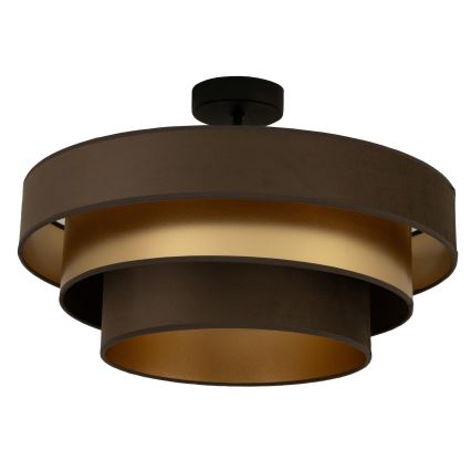 Aufbau-Deckenleuchte WENTA 1x E27/60W/230V Ø 50 cm Braun/Gold
