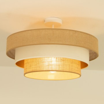 Aufbau-Deckenleuchte WENTA 1xE27/60W/230V, Ø 50 cm, Jute/Beige