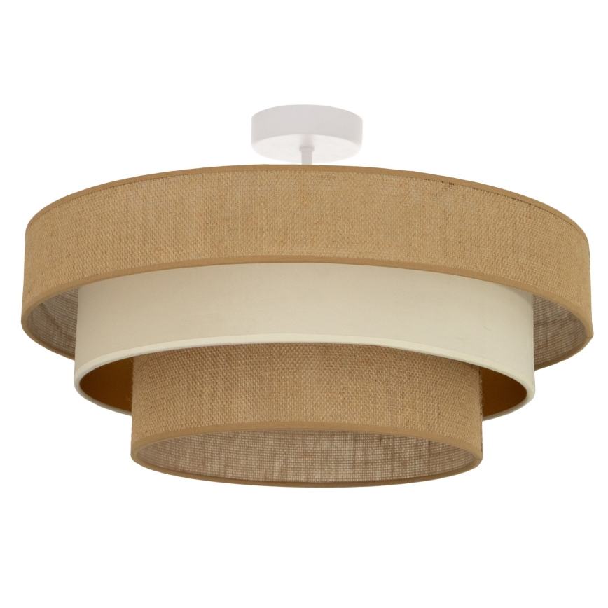 Aufbau-Deckenleuchte WENTA 1xE27/60W/230V, Ø 50 cm, Jute/Beige