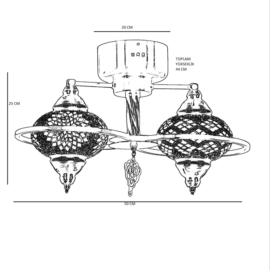 Aufbau-Deckenleuchte YENI 1xE27/40W/230V bronzefarben