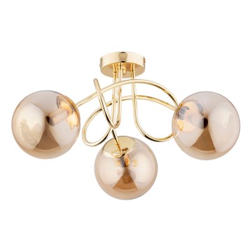 Aufbauleuchte BANKO 3xE14/10W/230V golden