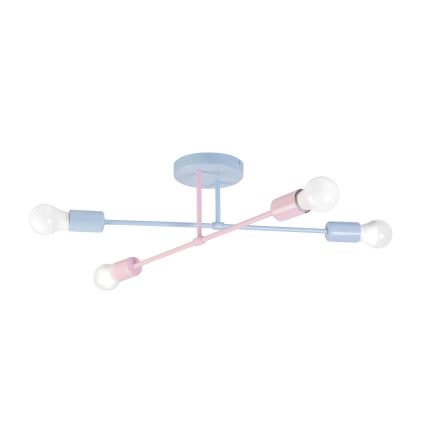 Aufbauleuchte CAMBRIDGE 4xE27/15W/230V blau/rosa