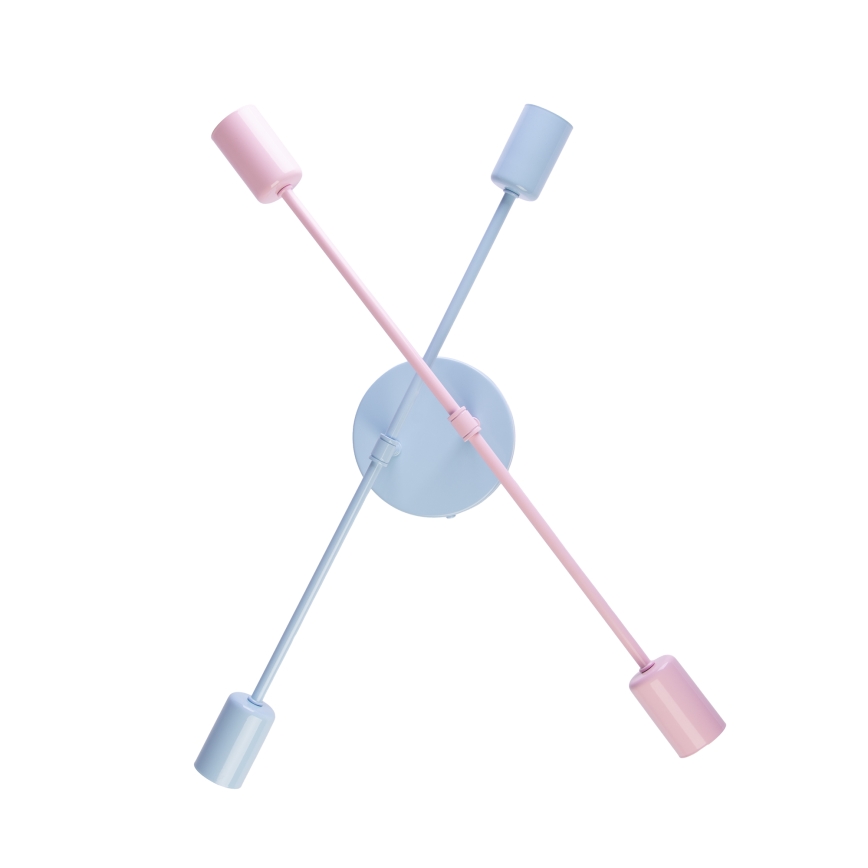 Aufbauleuchte CAMBRIDGE 4xE27/15W/230V blau/rosa