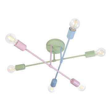Aufbauleuchte CAMBRIDGE 6xE27/15W/230V grün/blau/rosa