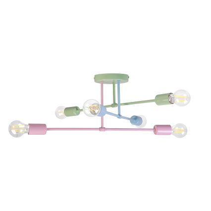 Aufbauleuchte CAMBRIDGE 6xE27/15W/230V grün/blau/rosa