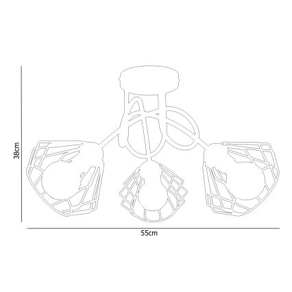 Aufbauleuchte CEED 3xE27/60W/230V