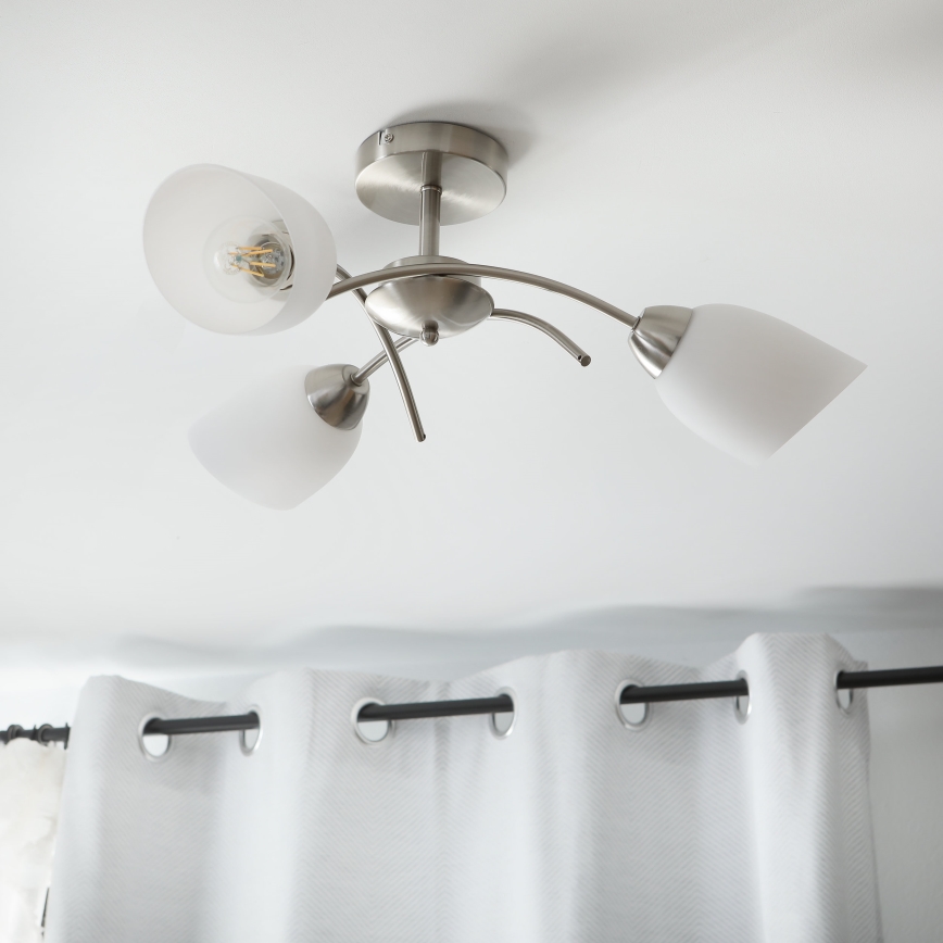 Aufbauleuchte DONNA 3xE27/60W/230V Nickel