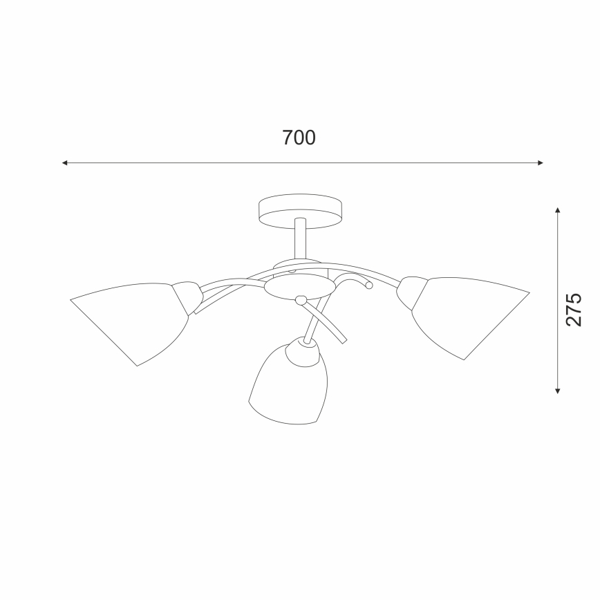 Aufbauleuchte DONNA 3xE27/60W/230V Nickel