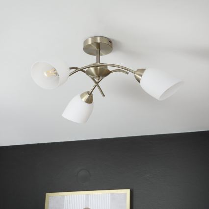 Aufbauleuchte DONNA 3xE27/60W/230V Patina