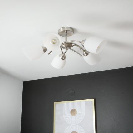 Aufbauleuchte DONNA 5xE27/60W/230V Nickel