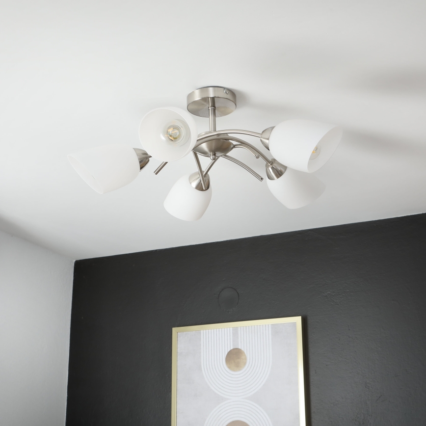 Aufbauleuchte DONNA 5xE27/60W/230V Nickel