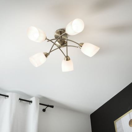 Aufbauleuchte DONNA 5xE27/60W/230V Patina