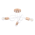 Aufbauleuchte EMBER 3xE27/15W/230V weiß/beige/Buche