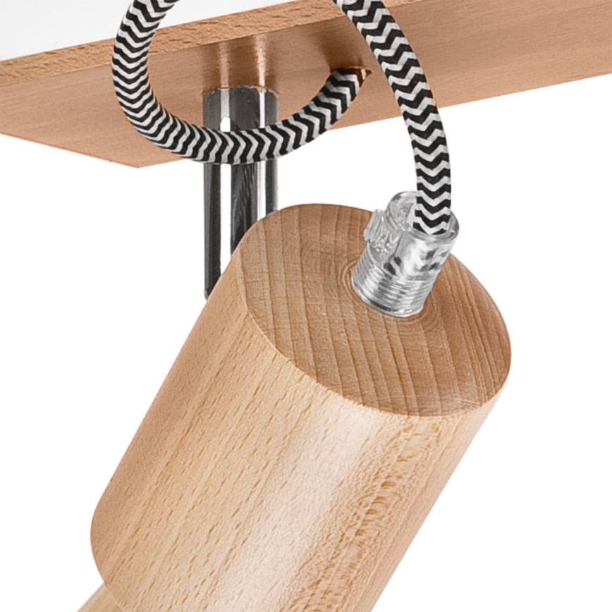 Aufbauleuchte GUSTAVO 3xE27/60W/230V Buche - FSC-zertifiziert